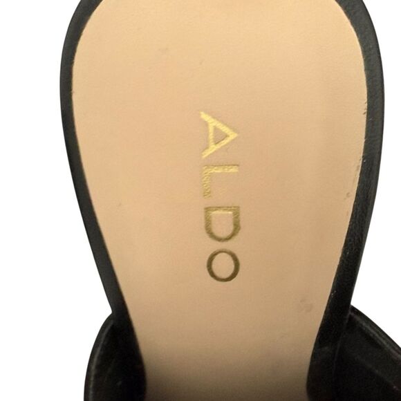 Aldo Etalisien Snakeskin Vegan Leather Slip on Block Mule Booties size 7 - Picture 6 of 10